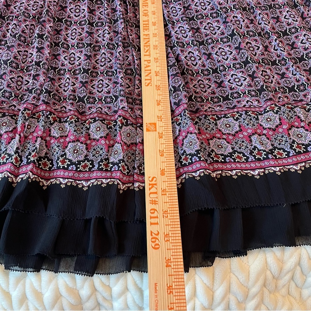 Laura Ashley Silk Floral layered Women's Midi Skirt Fully lined Size 16 Boho - Picture 3 of 11